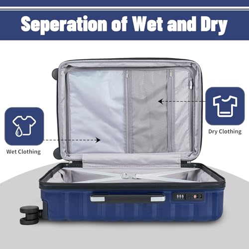 Lightweight 3-Piece Hardshell Luggage Set with Spinner Wheels & TSA Lock, Light Avocado Green B502471