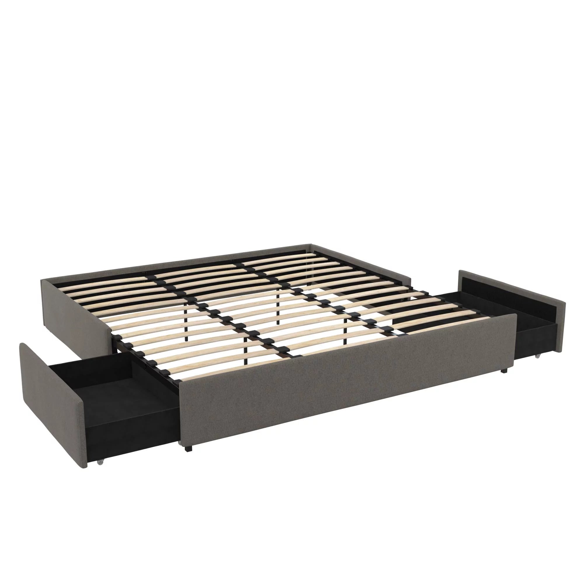 DHP Maven Platform Bed with Storage, King, Gray Linen V35757