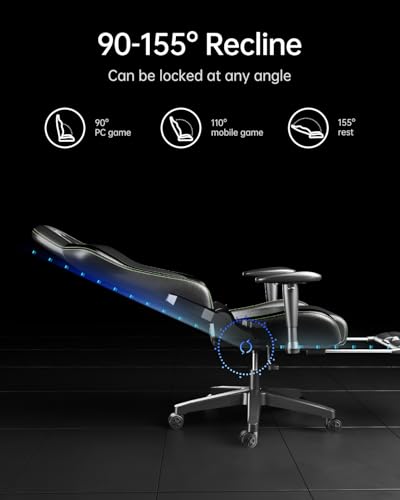 AutoFull C3 Gaming Chair, Ergonomic Racing Style with Lumbar Support, Black R670