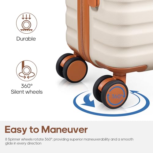 Luggage Sets 3 Piece, Carry On 20 Inch Hardside Suitcase with Spinner Wheels and TSA Lock J67858
