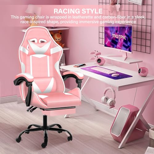 Gaming Chair with Footrest, Lumbar Support, Red/Black M9231