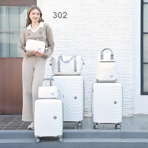 LARVENDER Luggage Sets 3 Piece, 20in Carry On PP Hardshell Suitcase with Spinner Wheels Q3160