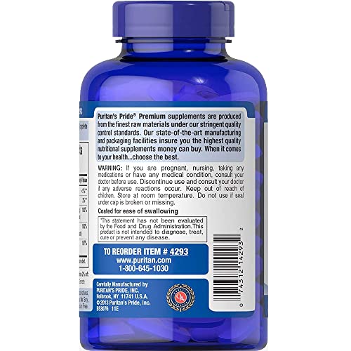 Puritan's Pride Absorbable Calcium 1500 mg with Vitamin D3, 120 Coated Caplets C6084