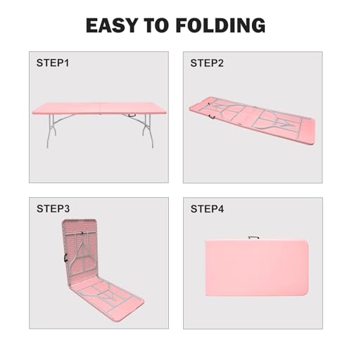 Portable Plastic Folding Table 4ft Heavy Duty Indoor Outdoor Y145657