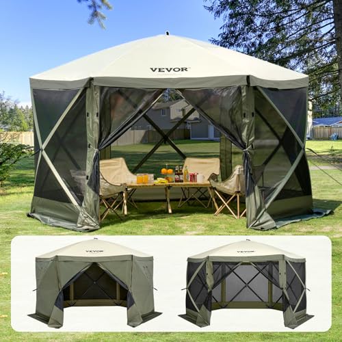 VEVOR Pop Up Gazebo Screen Tent 10x10ft with Mosquito Netting B21209