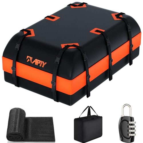 21 Cubic Feet Car Rooftop Cargo Bag Carrier with Waterproof Zip, Blue K43895