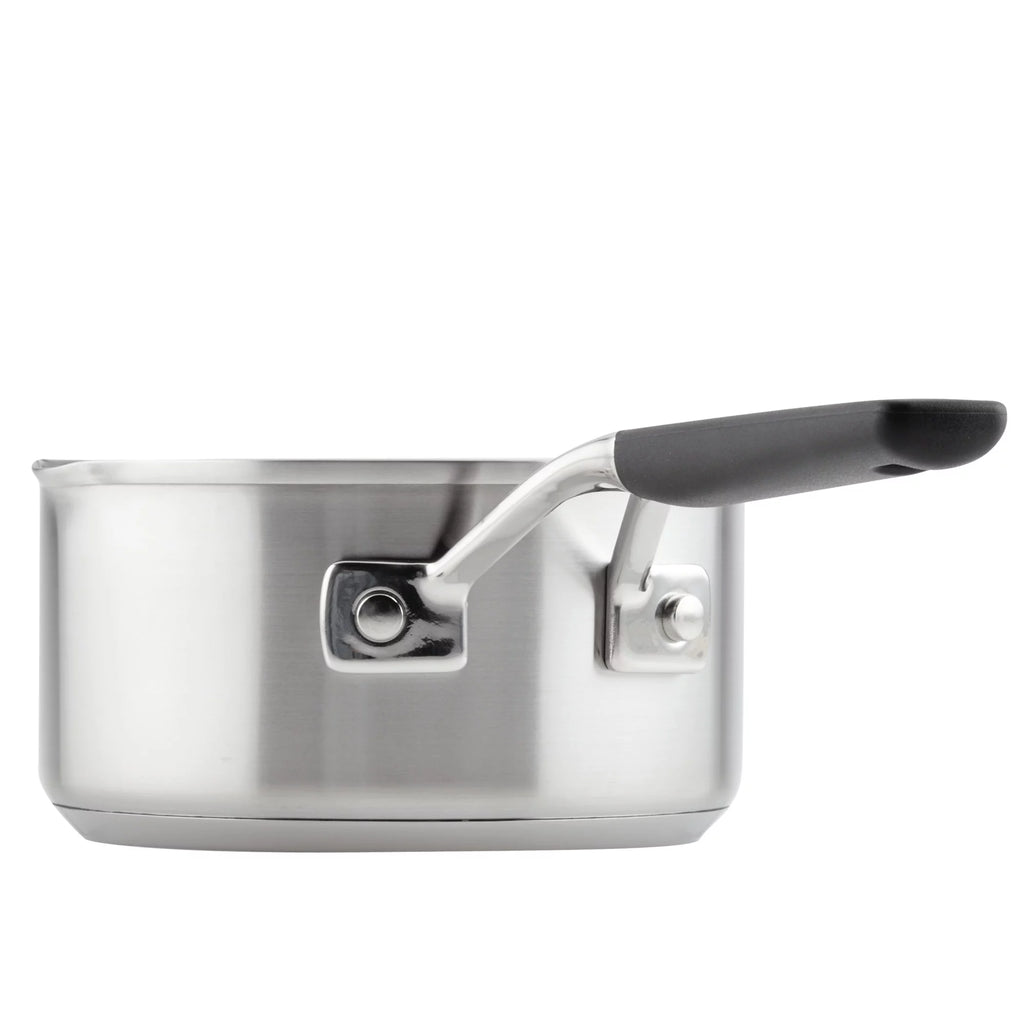 KitchenAid Stainless Steel Induction Saucepan with Pour Spouts, 1 Quart V55339