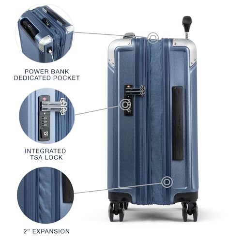 Travelpro Platinum Elite Hardside Expandable Carry-On Luggage, 8 Wheel Spinner, TSA Lock, 20-Inch X826544