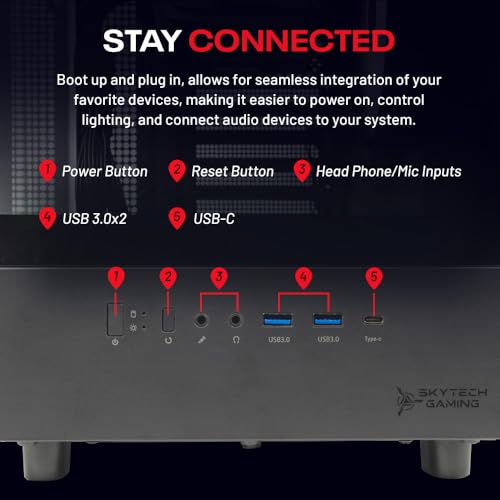 Skytech Gaming Azure 3 Desktop PC, Ryzen 7 7700, RTX 5060, 32GB RAM, 1TB SSD H1098