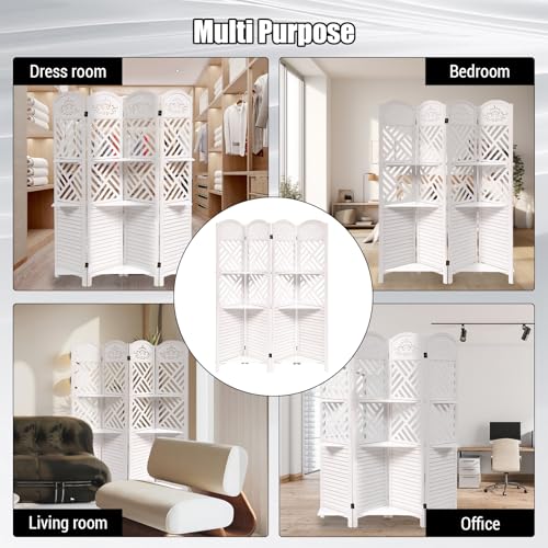 Japanese Shoji Room Divider 6 Panel Folding Wooden Screen 5.6FT I82869