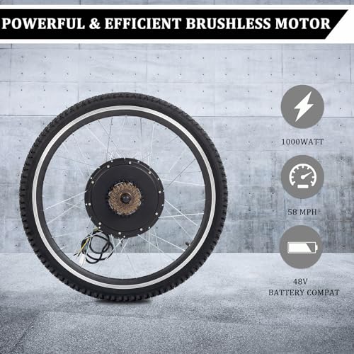 Ktaxon Electric Bike Conversion Kit 48V 1000W 26" Wheel with LCD Display W65076