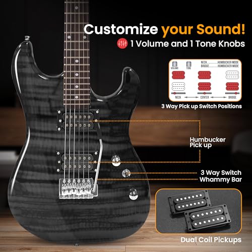 Pyle Electric Guitar Kit with Amp, 39" Blue M5028