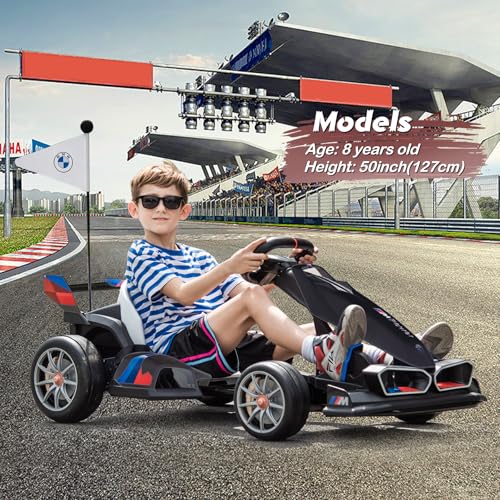 BMW Licensed 36V Electric Drift Go Kart for Kids, 7.5 MPH, Black W284
