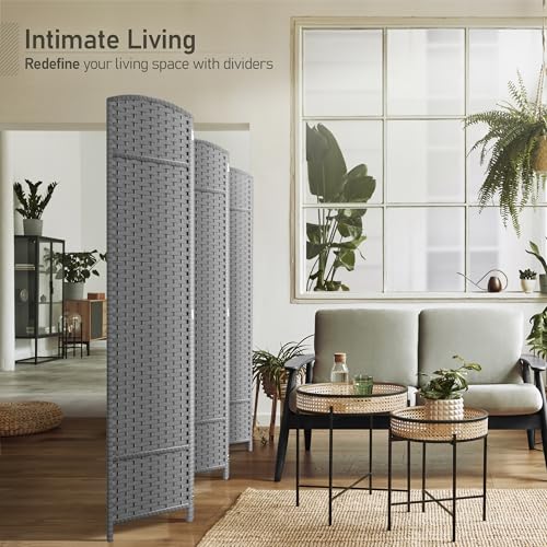 Sorbus 8-Panel Black Room Divider, 6 ft Tall Folding Privacy Screen T242