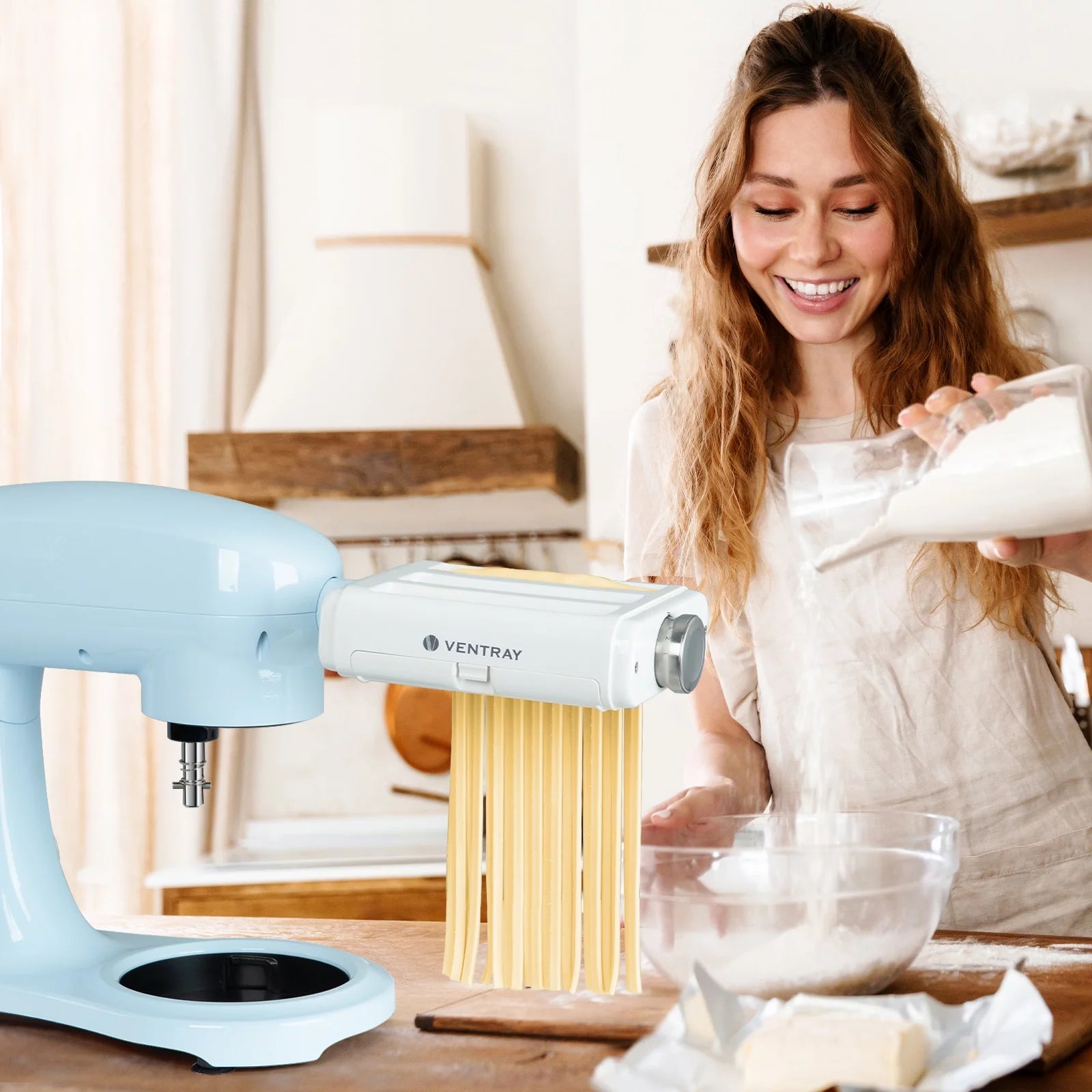 Pasta Maker Attachment 3 in 1 for KitchenAid Stand Mixers by Ventray O6404