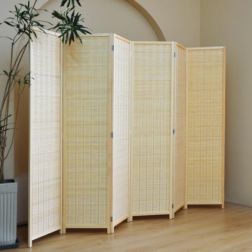 Bamboo Room Divider 6 Panel Folding Screen 67"H x 92.1"W X2437