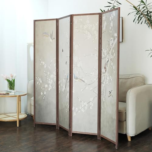 6 Panel Room Divider Screen, Double Faced, Mountain Landscape, 67" H x 94.5" W B114
