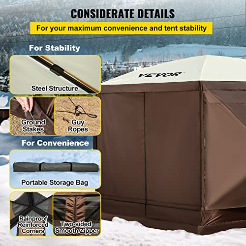 VEVOR Pop Up Gazebo Screen Tent 10x10ft with Mosquito Netting B21209