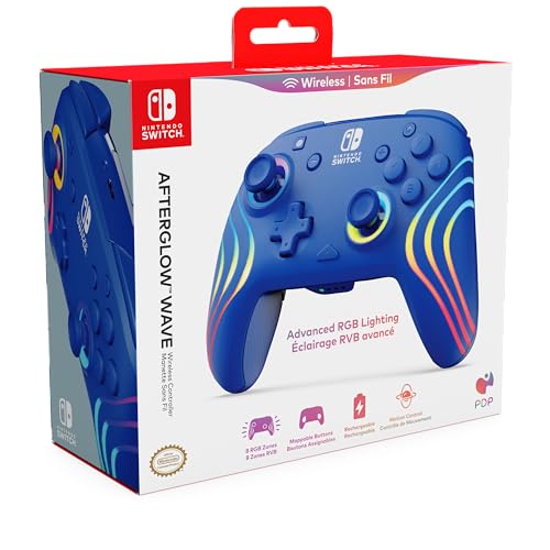 PDP Afterglow Wave Wireless RGB Gaming Controller for Nintendo Switch, Black I1528