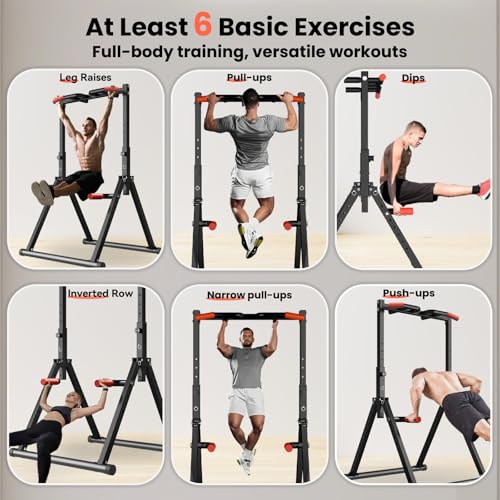 Power Tower Pull Up Dip Station Foldable Adjustable Home Gym Z306594