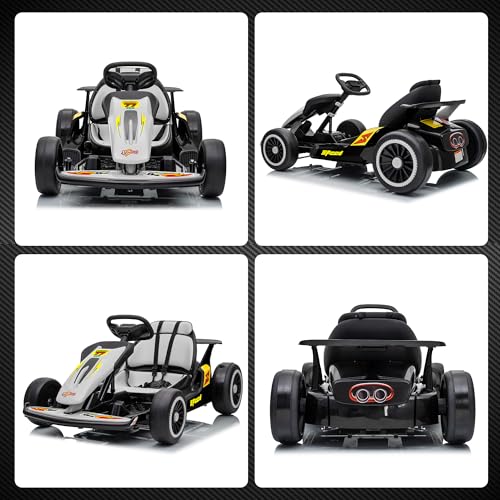 24V Electric Go Kart for Kids, 400W Drift Cart with EVA Tires, Red Y5542