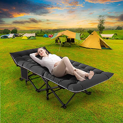 NAIZEA Folding Camping Cot for Adults, Adjustable Reclining Chair N72576