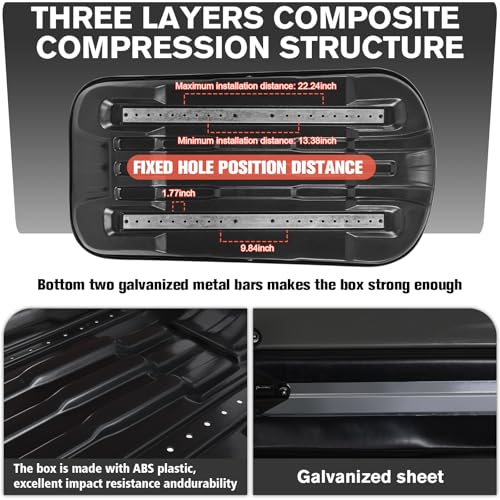 Gray Rooftop Cargo Box Carrier 13 Cubic Feet Waterproof Dual Side Opening R15660