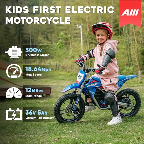 AIII Electric Dirt Bike for Kids 3-7, 12-Inch Off-Road Tires, Red X89100