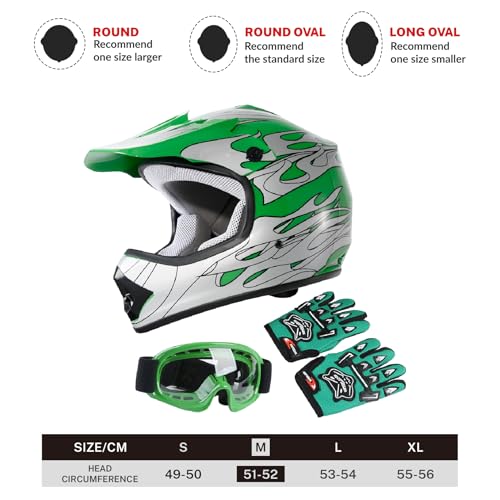 SLMOTO Dot Youth Kids Motocross Helmet Red Spider Design with Goggles and Gloves F254987