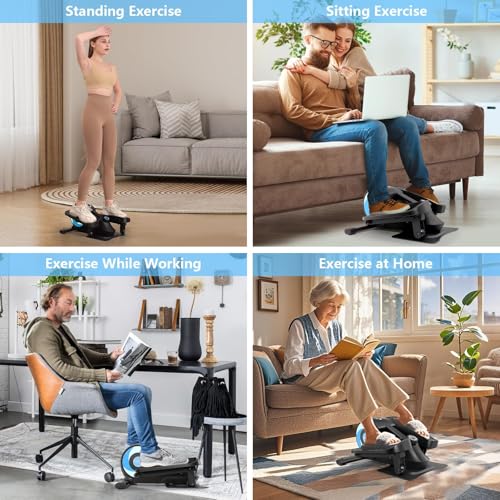 ANCHEER Under Desk Elliptical 2 in 1 Seated Standing Leg Exerciser for Home Office A71531