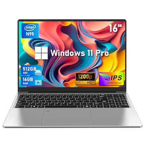 16 Inch Gaming Laptop, 16GB RAM 512GB SSD, N95 Processor, Windows 11 Pro S92427
