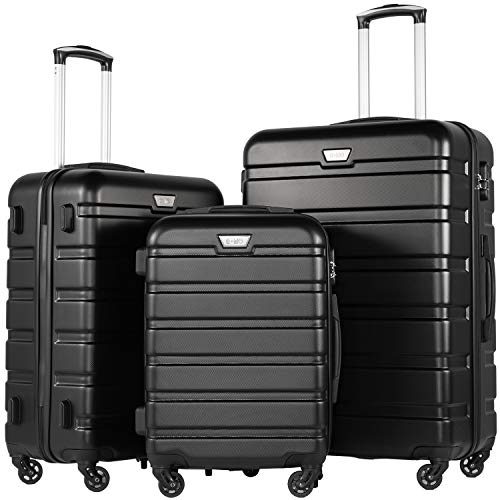 Coolife Luggage 4 Piece Set Spinner Hardshell TSA Lock P1083