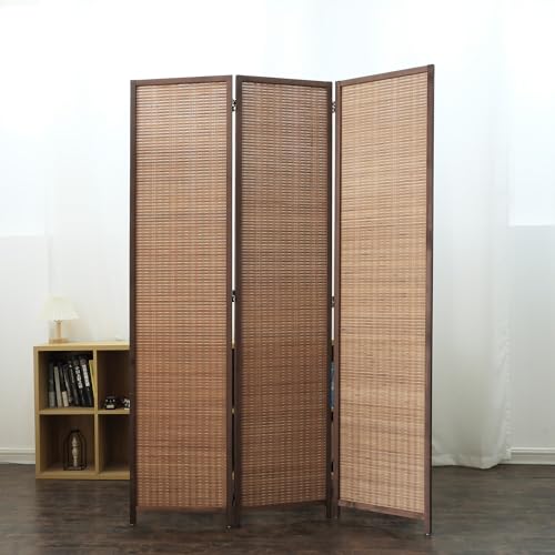 Bamboo Room Divider 6 Panel Folding Screen 67"H x 92.1"W X2437