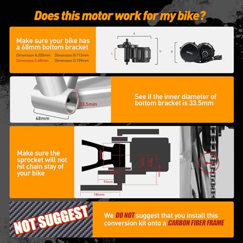 Bafang BBS-HD 48V 1000W Mid Drive Motor Conversion Kit T385