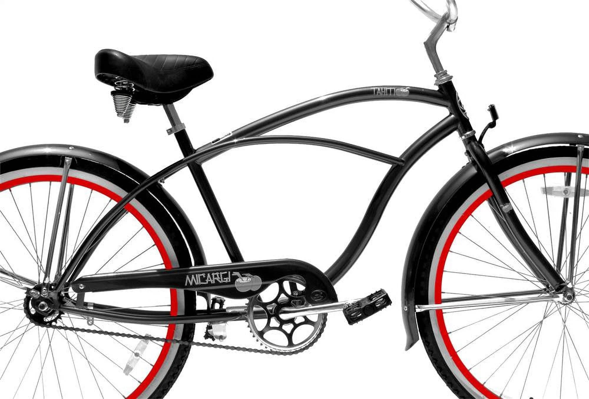 Micargi TAHITI 26" Beach Cruiser Coaster Brake Black/Red Y31973
