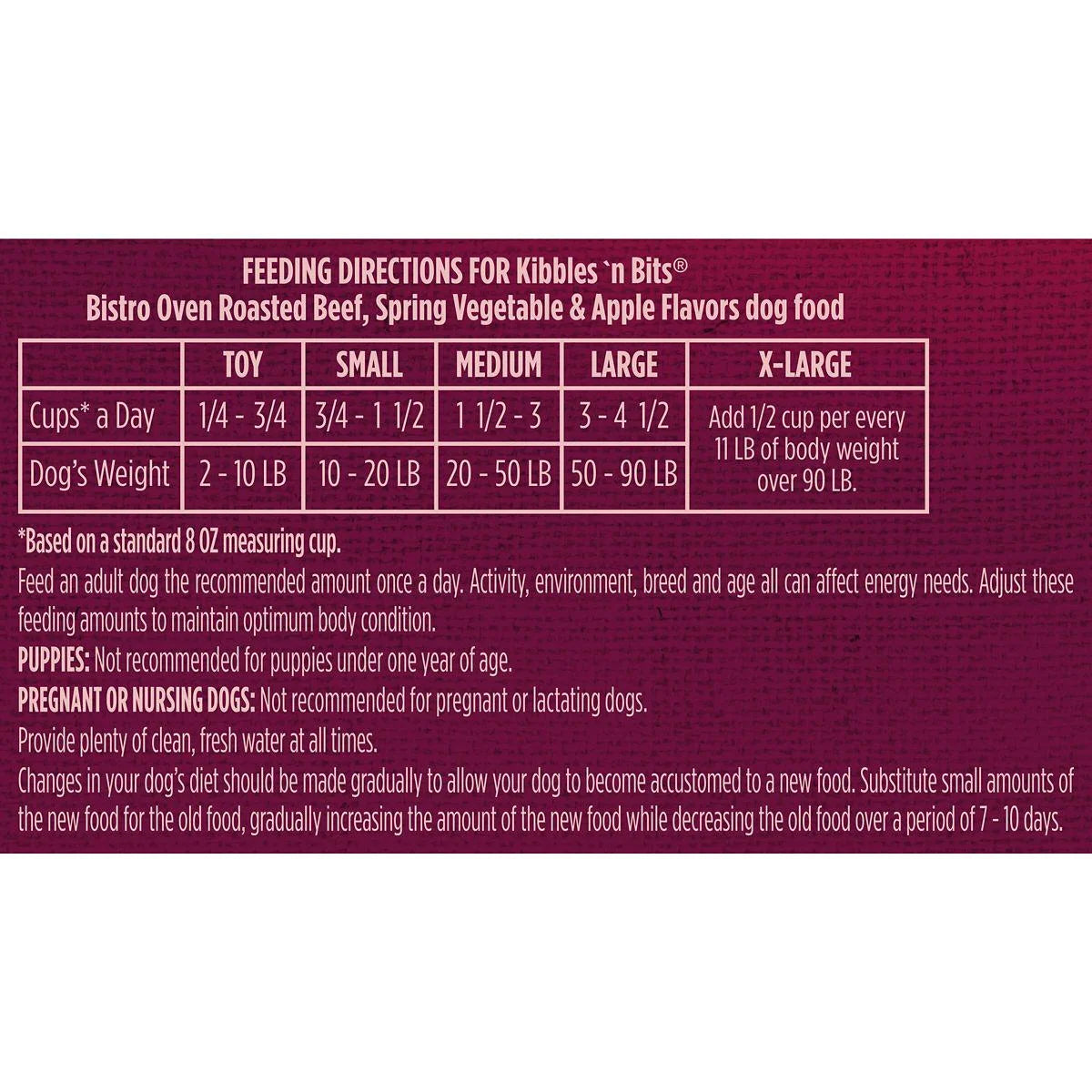Kibbles 'n Bits Bistro Adult Dry Dog Food, Oven-Roasted Beef Recipe E288840