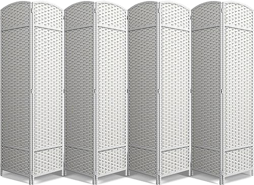 Sorbus 8-Panel Black Room Divider, 6 ft Tall Folding Privacy Screen T242
