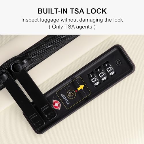 LEVEL8 Hard Shell Carry-On Luggage with TSA Lock, 20 Inch, Black V41961