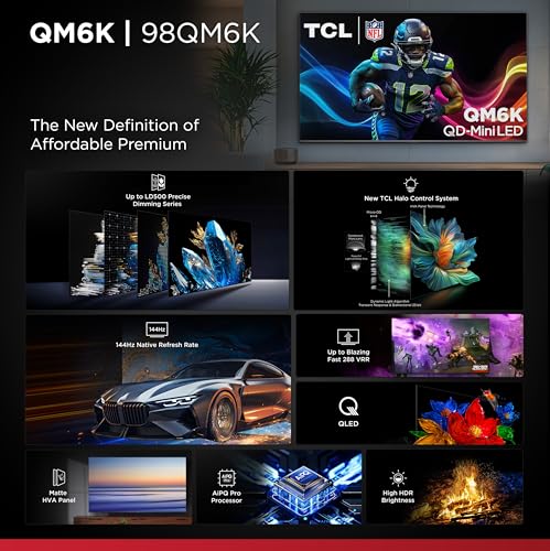 TCL 65-Inch Class QM6K Series QD-Mini LED 4K UHD Google Smart TV K982