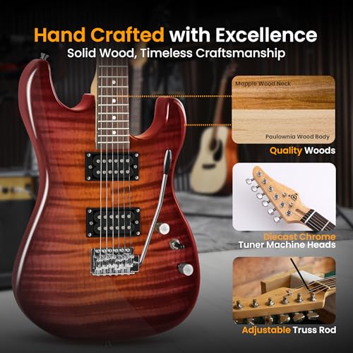 Pyle Electric Guitar Kit with Amp, 39" Blue M5028