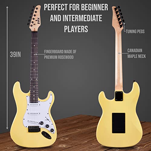 LyxPro Electric Guitar 39" Beginner Starter Kit with 20W Amp, Black B69338
