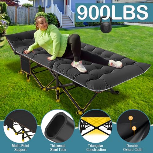 NAIZEA Folding Camping Cot for Adults, Adjustable Reclining Chair N72576