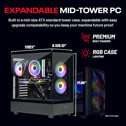 Skytech Gaming Azure 3 Desktop PC, Ryzen 5 9600X, RTX 5060 Ti 16GB, 1TB SSD, 16GB RAM, Win 11 Y163879