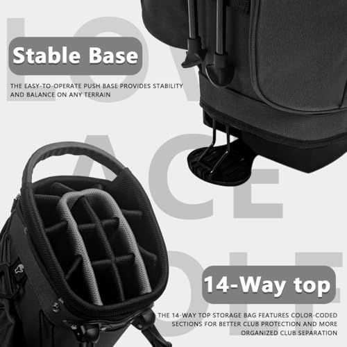 14-Way Golf Stand Bag, Lightweight for Men and Women C3556