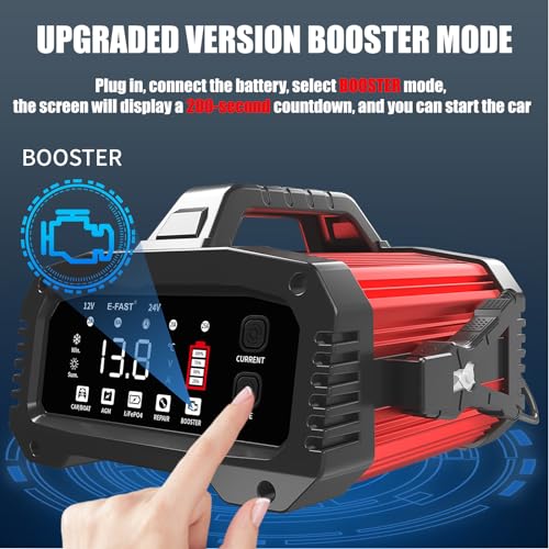E-FAST 25A Battery Charger 12/24V LiFePO4 Lead Acid Car Battery Maintainer H400