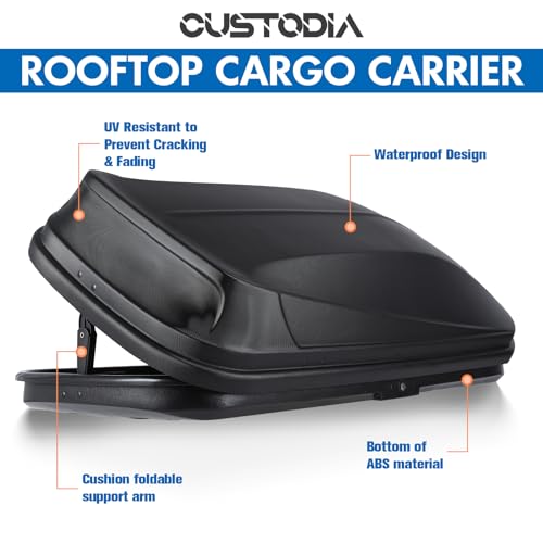 Gray Rooftop Cargo Box Carrier 13 Cubic Feet Waterproof Dual Side Opening R15660