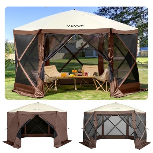 VEVOR Pop Up Gazebo Screen Tent 10x10ft with Mosquito Netting B21209