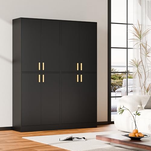 Cozy Castle 71" Tall Kitchen Pantry Cabinet with Doors and Shelves, Gray R70739