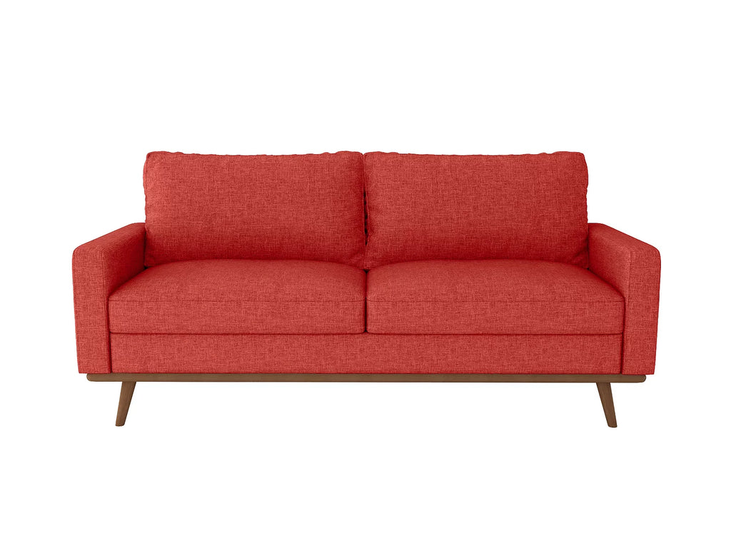Koby Home Sectional Sofa Couch Sleeper Linen Modern 70" Oxy Fire Red B9163