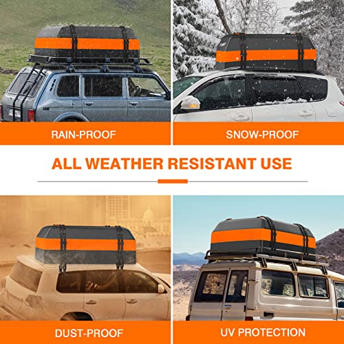 21 Cubic Feet Car Rooftop Cargo Bag Carrier with Waterproof Zip, Blue K43895